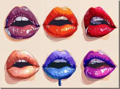 Картина маслом Губы №35