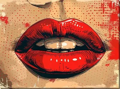 Картина маслом Губы №36