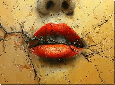 Картина маслом Губы №37
