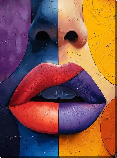 Картина маслом Губы №41