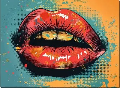 Картина маслом Губы №43