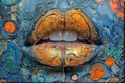 Картина маслом Губы №46