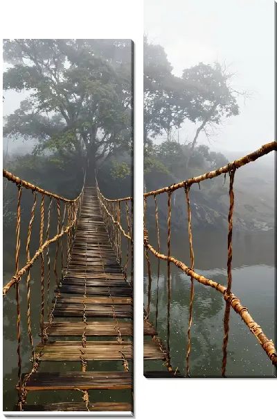 Модульная картина Подвесной канатный мост №3
