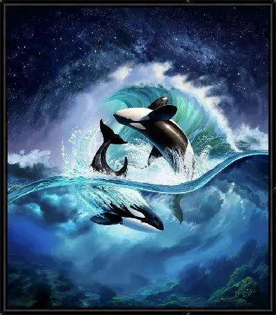 Две касатки в море