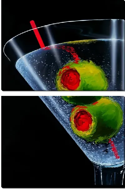 Модульная картина Две оливки в бокале