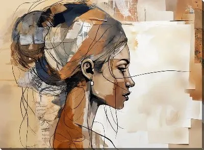 Картина маслом Женщина браун