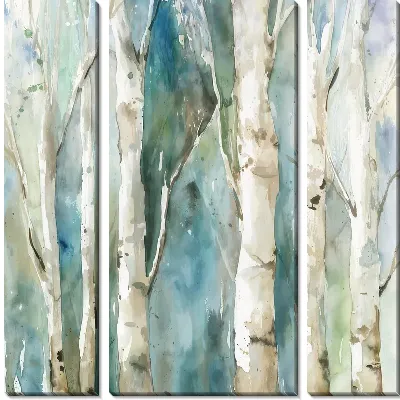 Модульная картина Шесть берёз