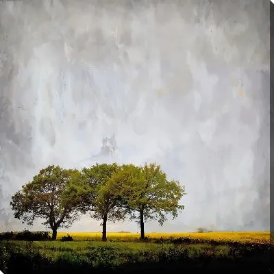 Картина маслом Три дерева в ненастье