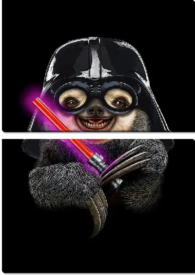 Модульная картина Ленивец в стиле звездных войн