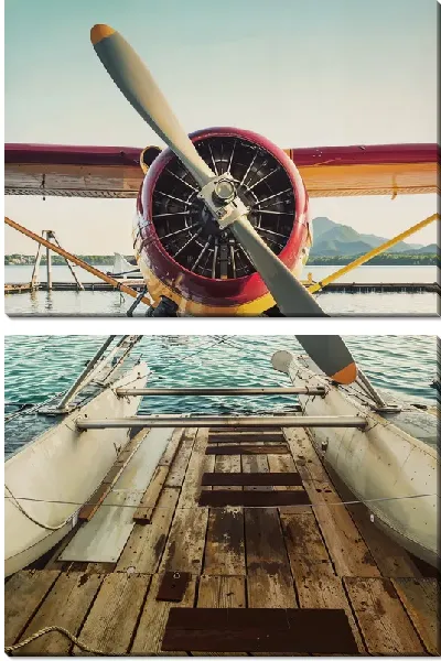 Модульная картина Легкий одномоторный самолет