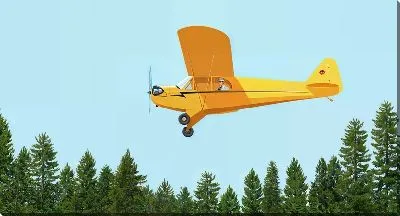 Картина маслом Полет на желтом самолете