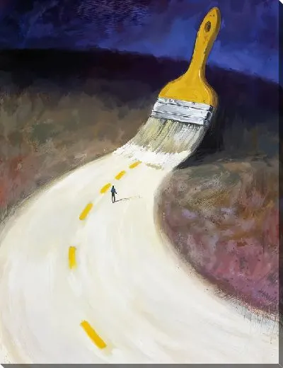 Постер Кисточка рисует дорогу