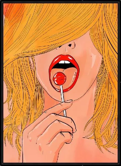 Картина Чупа-чупс и рыжая девушка