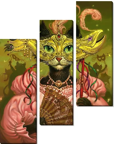 Модульная картина Кошачий маскарад