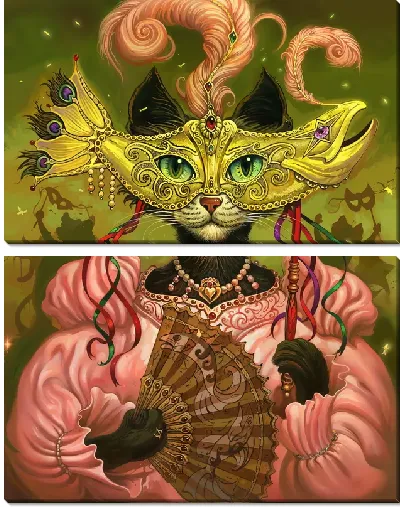 Модульная картина Кошачий маскарад