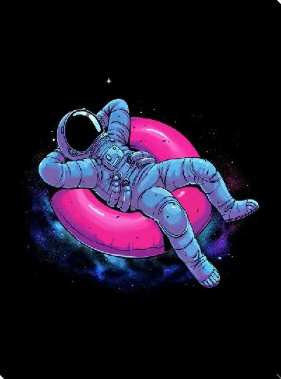 Картина маслом Космонавт на плавательном кругу