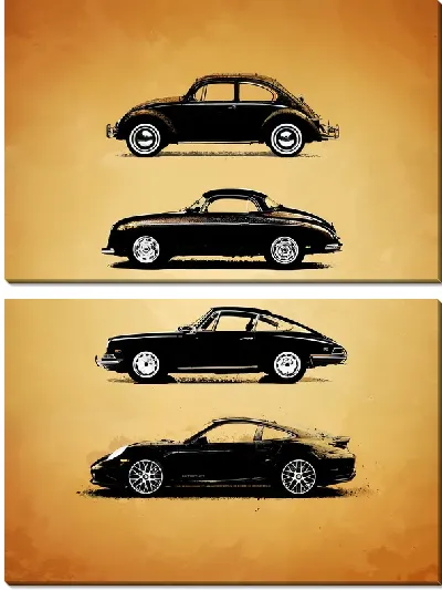 Модульная картина Эволюция авто