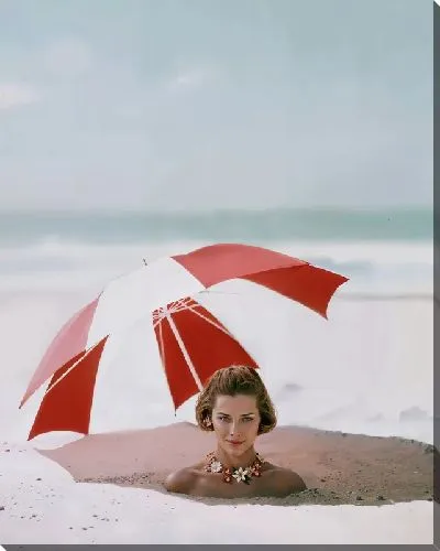 Картина маслом Под знойным солнцем и зонтом