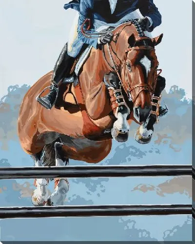 Картина маслом Лошадь и препятствие