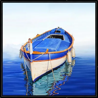Картина Синяя лодка в море