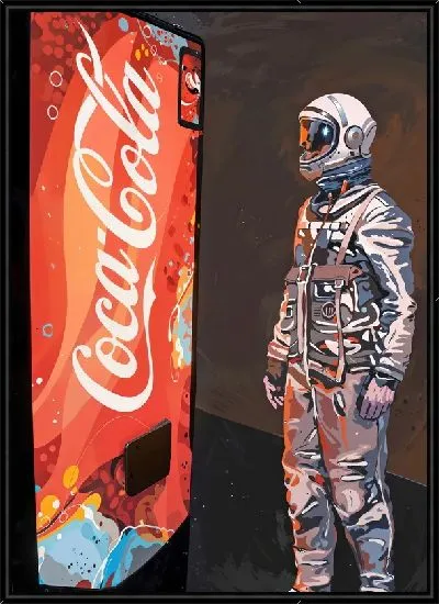 Картина Космонавт у автомата