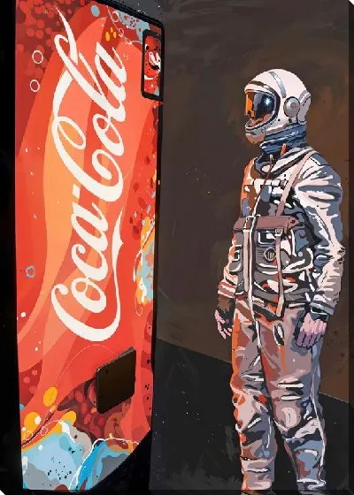 Постер Космонавт у автомата
