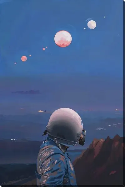 Постер Космонавт и планеты