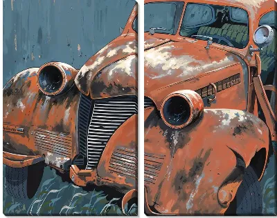 Модульная картина Ржавый авто