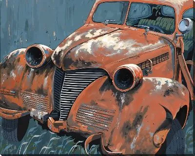Картина маслом Ржавый авто