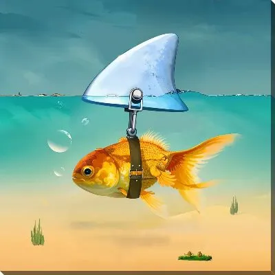 Золотая рыбка-акула