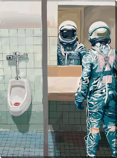 Постер Космонавт в уборной №2