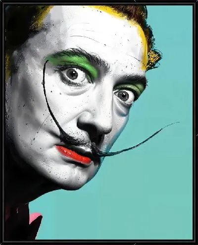 Картина Дали на бирюзовом фоне