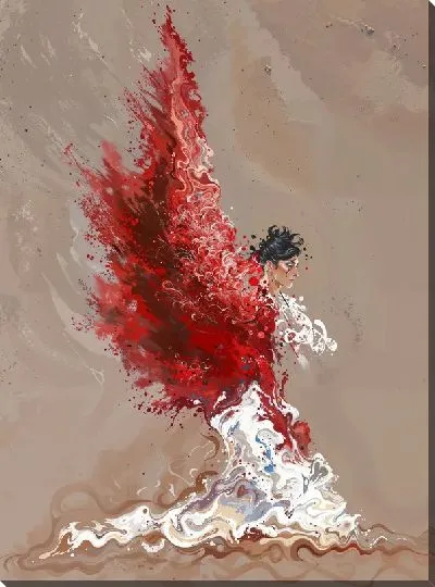 Картина маслом Танец с красными крыльями