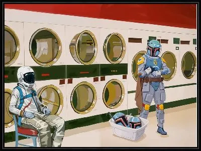 Картина Космонавты в прачечной №2