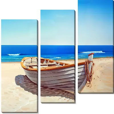 Модульная картина Лодка на песке