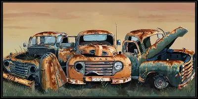 Картина Три старых авто
