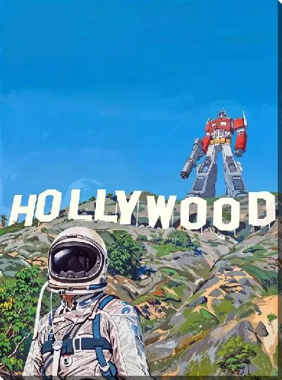 Картина маслом Космонавт и Голливуд