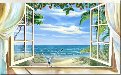 Картина маслом Фальш-окно №3