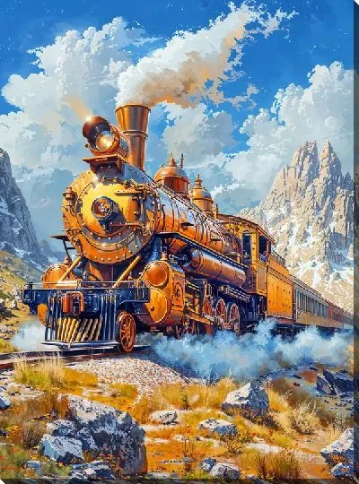 Картина маслом Паровоз №101