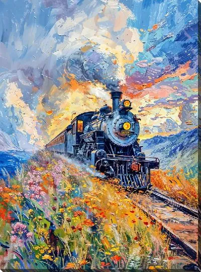 Картина маслом Паровоз №121