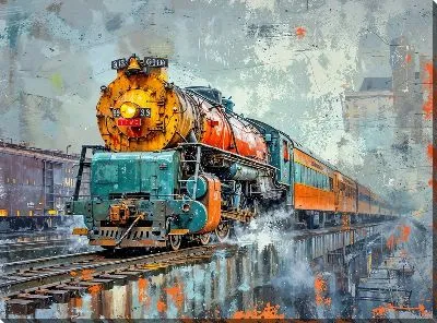 Картина маслом Паровоз №161
