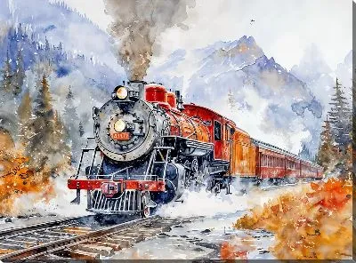 Картина маслом Паровоз №181