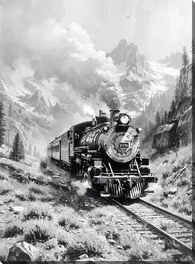 Картина маслом Паровоз №201