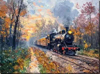 Картина маслом Паровоз №211