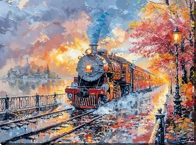 Картина маслом Паровоз №261
