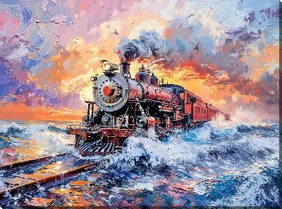 Картина маслом Паровоз №301
