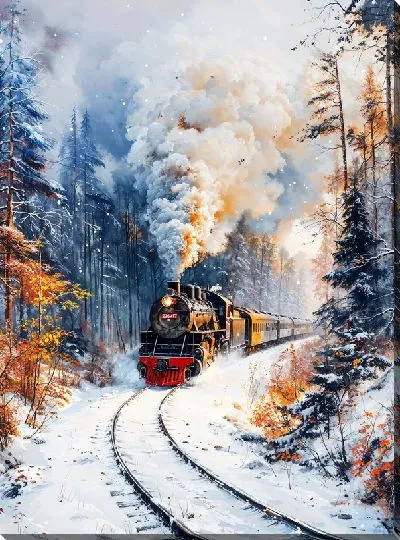 Картина маслом Паровоз №321