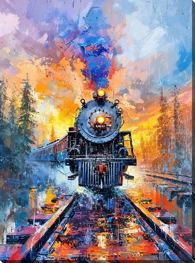Картина маслом Паровоз №351
