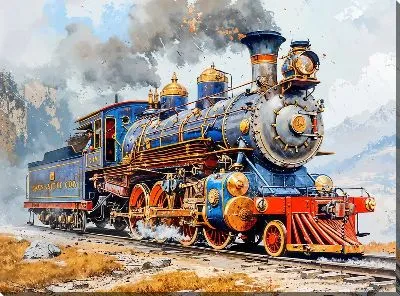 Картина маслом Паровоз №371