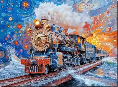 Картина маслом Паровоз №381